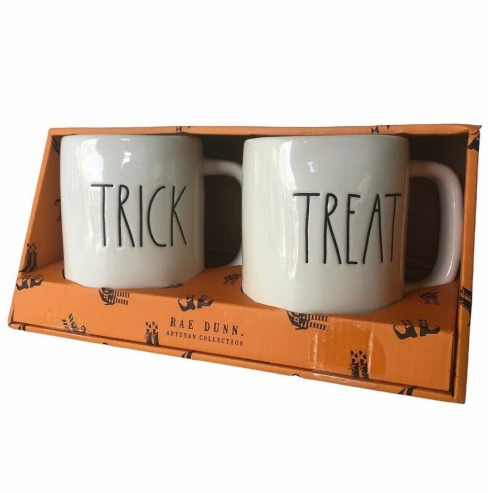 🆕🎃 ‘Trick’ and ‘Treat’ Mug Duo - Rae Dunn - Discontinued and RARE! Halloween - Picture 6 of 6